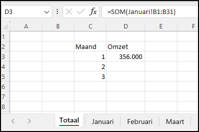 verwijzing naar ander tabblad excel