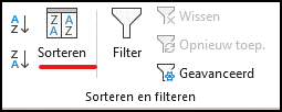 sorteren excel