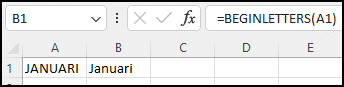 excel eerste letter naar hoofdletter