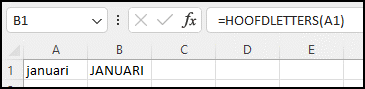 hoofdletters naar kleine letters excel
