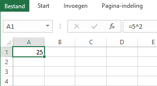 excel kwadraat maken