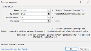 sorteren automatisch