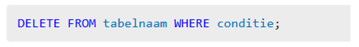 sql rijen verwijderen