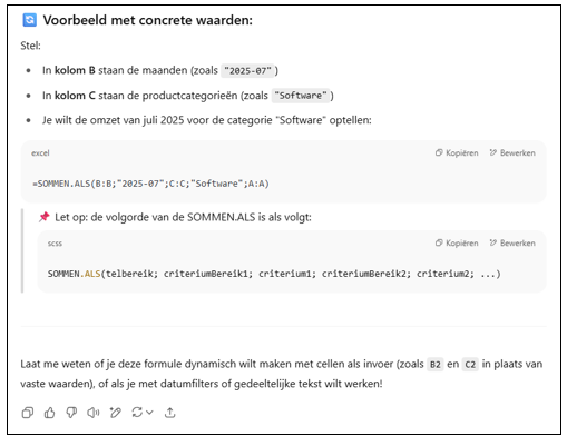 chat gpt prompt excel